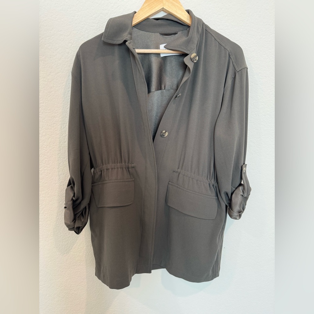Aritzia Babaton Olive Button-Up Jacket